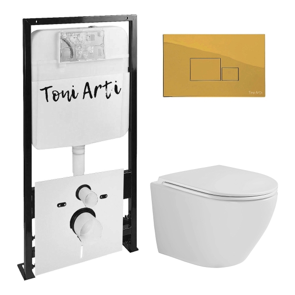 Комплект TONI ARTI TA-01 + Milano торнадо с сиденьем с микролифтом, с клавишей Tocco TA-0065