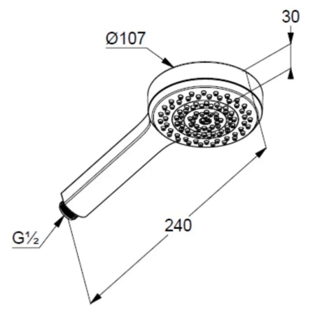Ручной душ KLUDI Dive S 1S 6881039-00 черный матовый