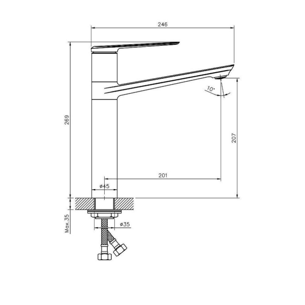 Смеситель для раковины ORANGE Mari M07-000cr
