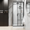 Душевая кабина NIAGARA Standart 90x90x225 L профиль черный матовый, стекло с рисунком клетка