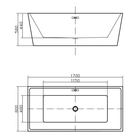 Акриловая ванна SWEDBE Vita 170х80x58