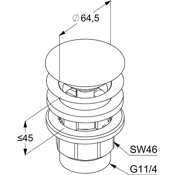 Донный клапан KLUDI 10426N0-00 золото брашированное