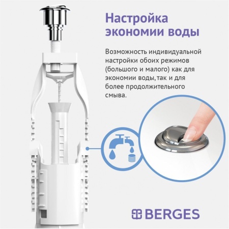 Комплект арматуры BERGES Eko 22 двухкноп, боковой клапан