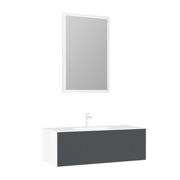 Тумба с раковиной ORKA Cube 120 антрацит матовый