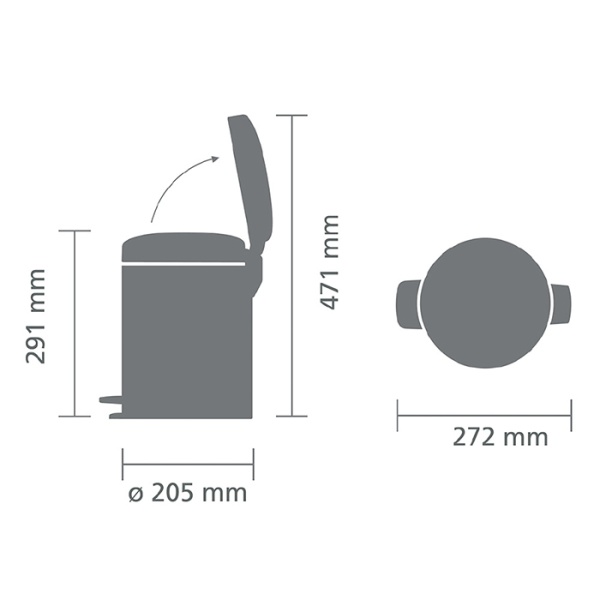 Ведро для мусора BRABANTIA NewIcon 112683 5 л, платиновый