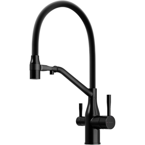 Смеситель для кухни SANCOS Orta с гибким изливом и подключ. фильтра SC4008MB черный матовый