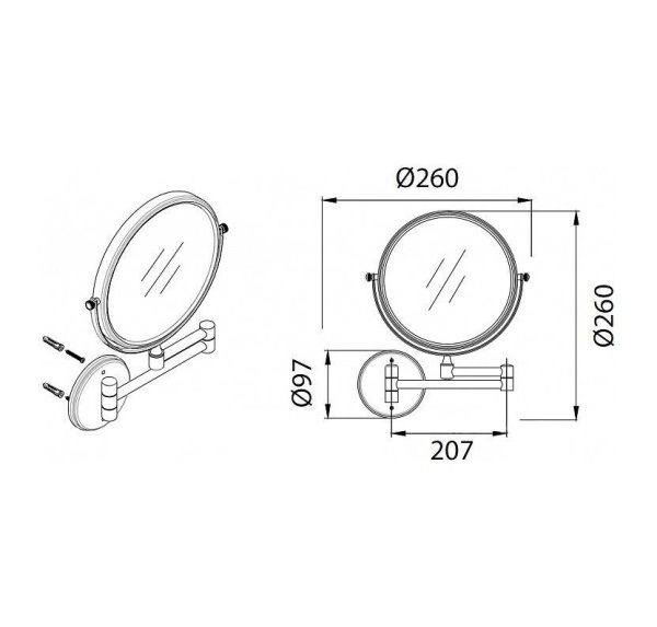Зеркало косметическое FIXSEN Hotel FX-31021