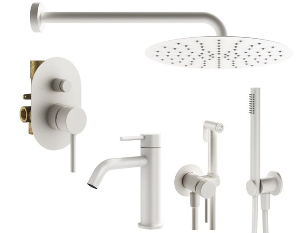 Душевой комплект PLUMBERIA Ixo KITZXO15BO53 белый матовый