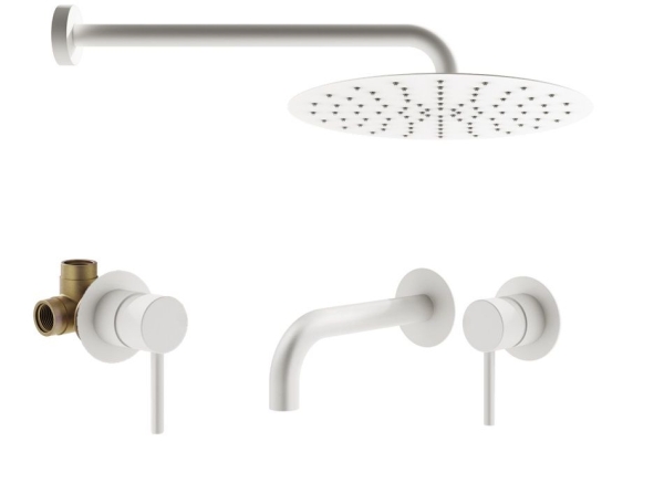 Душевой комплект PLUMBERIA Ixo KITXO01BO210 белый матовый