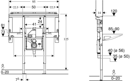 Инсталляция для раковин GEBERIT Duofix 111.082.00.1