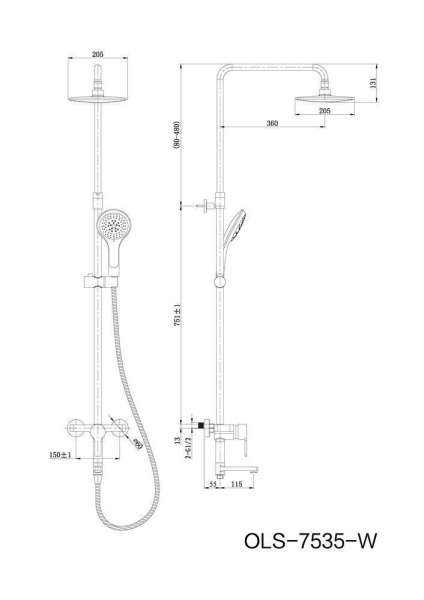 Душевая стойка ORANS OLS-7535W
