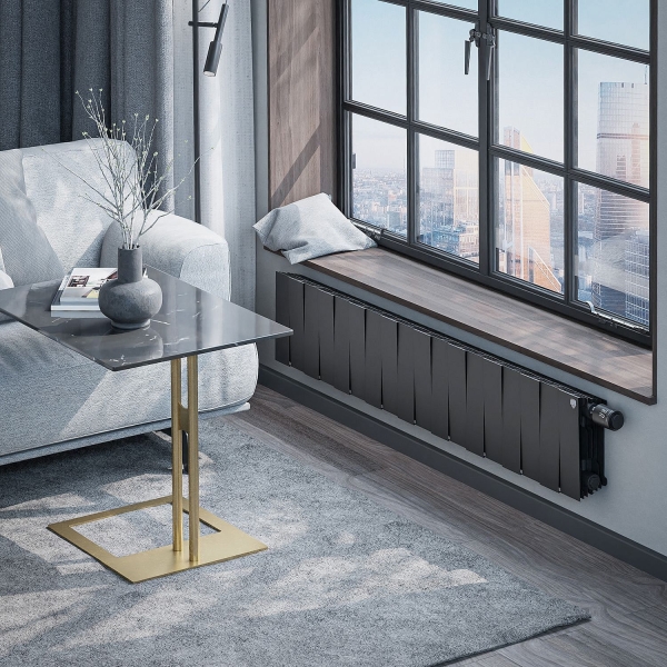 Радиатор ROYAL THERMO PianoForte 200 18С 144/28 НП черный матовый