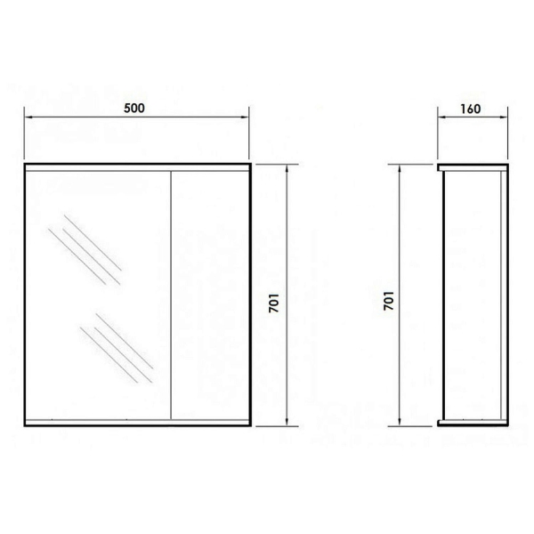 Зеркальный шкаф ORANGE Лайт 50 белый