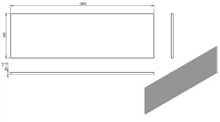 Панель фронтальная для ванн C-BATH Panel Front 180x56