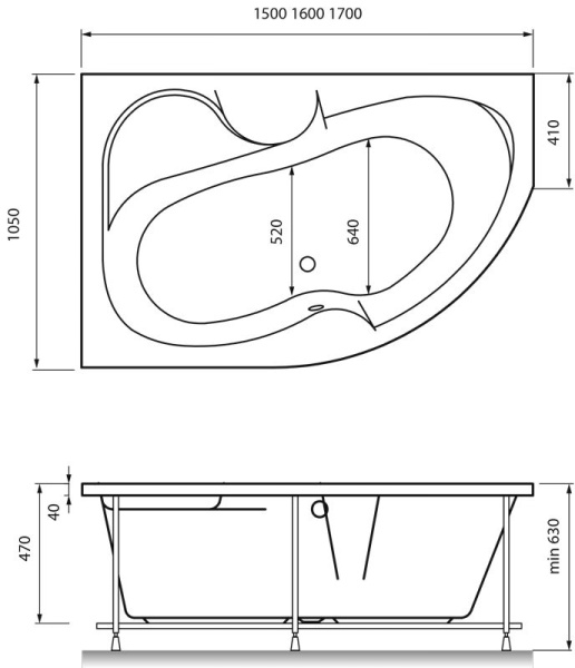 Панель фронтальная для ванн VAYER Azalia L 150x105