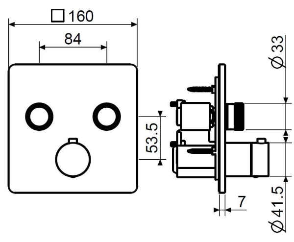 Встраиваемый смеситель PLUMBERIA Psbox PSB2902CR