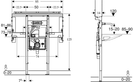 Инсталляция для раковин GEBERIT Duofix 111.092.00.1