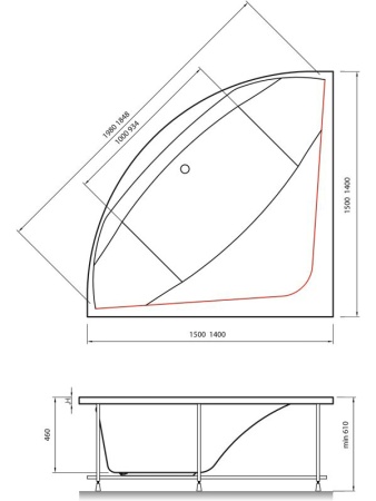 Панель фронтальная для ванн VAYER Boomerang 140x140
