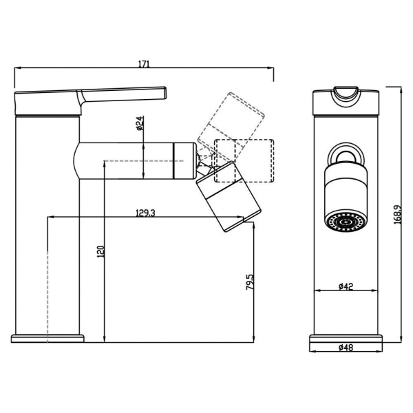 Смеситель для биде SWEDBE Diana 1040