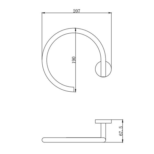Полотенцедержатель АКВАТЕК Вега кольцо AQ4012CR