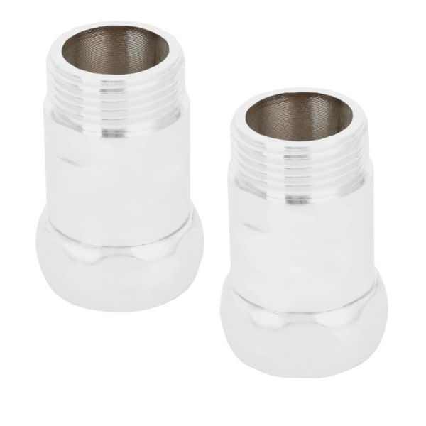 Прямое соединение DEROH 1"х3/4" г/ш белый матовый (пара)