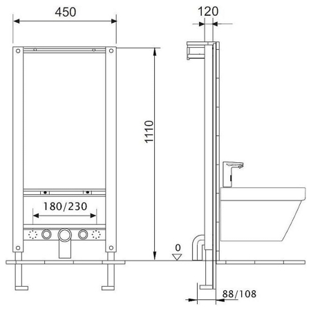 Инсталляция для биде AQUANIKA Basic 10.614.450.00 new