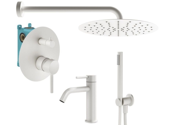 Душевой комплект PLUMBERIA Ixo KITXO18BO53 белый матовый