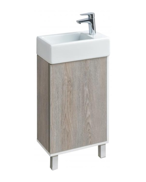 Тумба под раковину АКВАТОН Эмма 45 дуб наварра/белый глянец