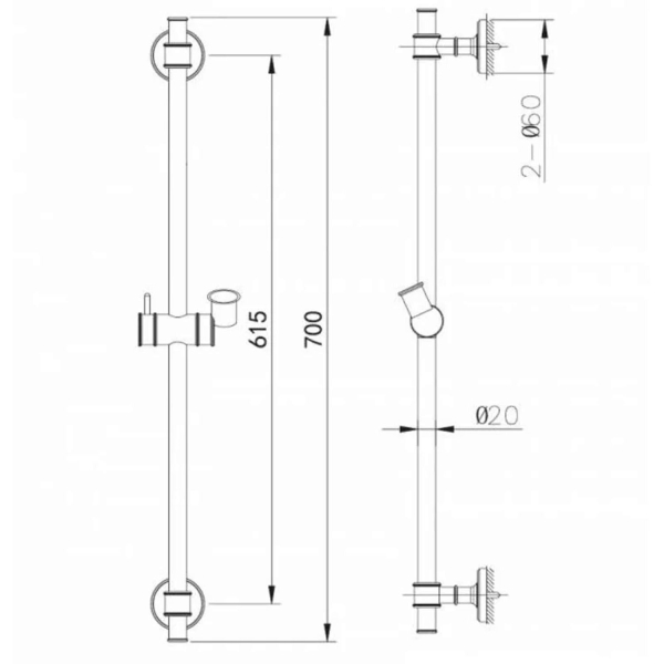 Душевая штанга CAPRIGO Parts 99-568-crm