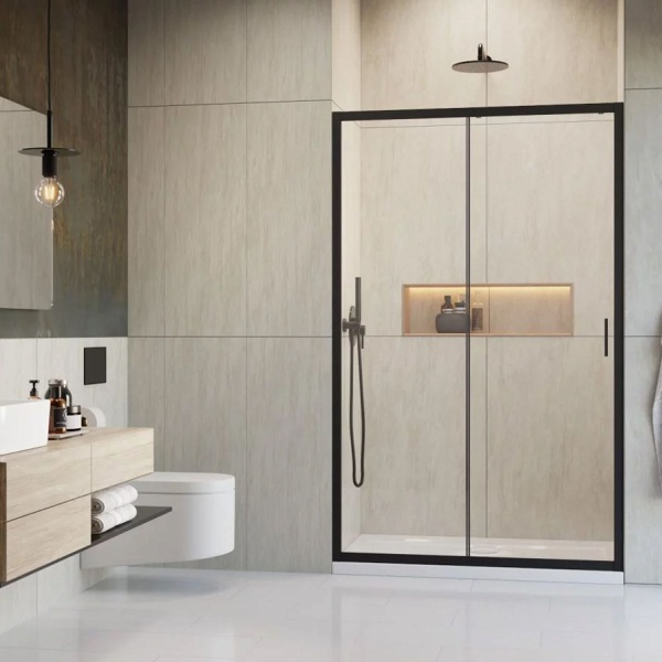 Дверь в нишу RADAWAY Alienta DWJ 120 120х190 черная матовая