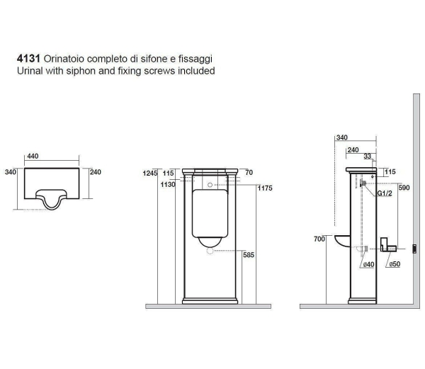 Писсуар напольный KERASAN Waldorf 413101