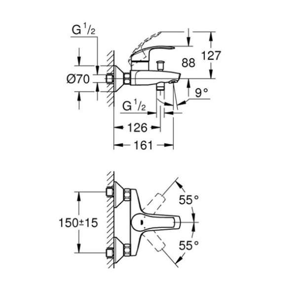 Набор для ванной комнаты GROHE Eurosmart 124446
