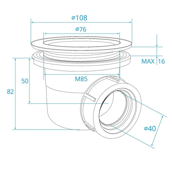 Сифон для душевого поддона RGW S-010-1 502411101-04 волна черный