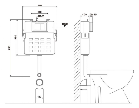 Смывной бачок скрытого монтажа ABBER AC0104