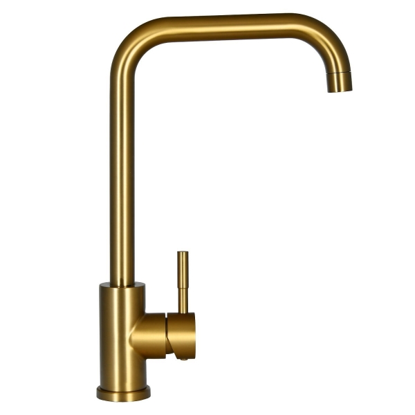 Смеситель для кухни RAIBER Graceful с поворотным изливом RPG-013 золото матовое