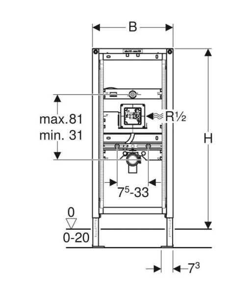 Инсталляция для писсуаров GEBERIT Duofix 111.689.00.1 для сенсорных приводов