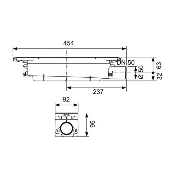 Сифон для подрезаемого дренажного канала TECE Drainprofile DN50 673002