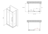 Душевое ограждение ABBER Schwarzer Diamant AG30150BMH-S90BM-S90BM 150x90x195 стекло матовое