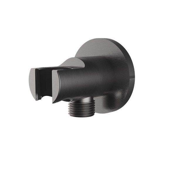 Шланговое подсоединение VINCEA VSC-31GM с держателем душа, вороненная сталь матовая