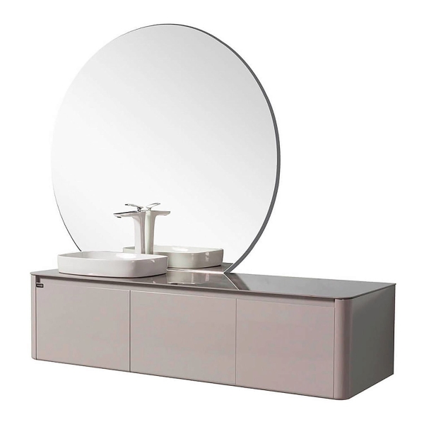 Тумба с раковиной BLACK&WHITE Universe 160 L светло-серая