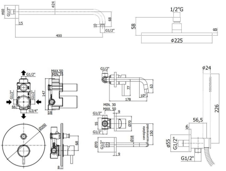 Душевой комплект PAFFONI Light KITLIG015CR006