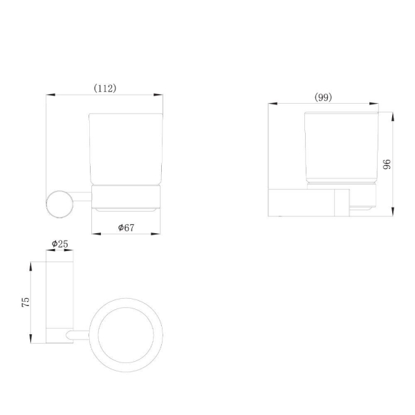 Держатель со стаканом RAIBER Graceful RPG-80007 золото матовое
