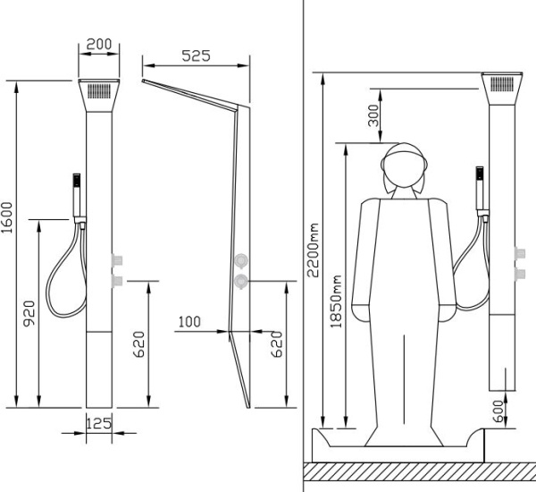 Душевая панель KOLPA-SAN Slim 2F Kerrock 109