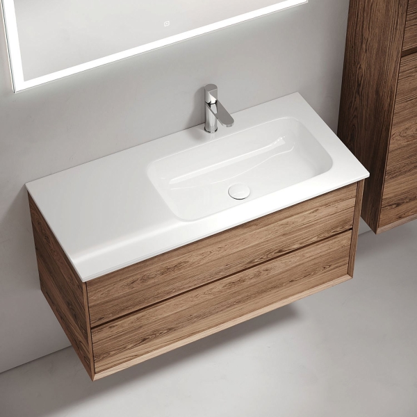 Тумба под раковину SANCOS Marmi 2.0 с 2 ящиками 100 R дуб чарльстон