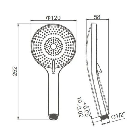 Ручной душ CAPRIGO Parts 98-501-GUN оружейная сталь