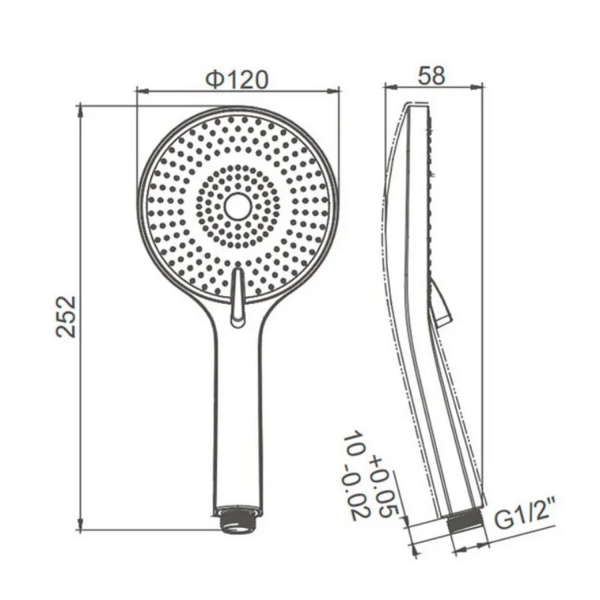 Ручной душ CAPRIGO Parts 98-501-GUN оружейная сталь