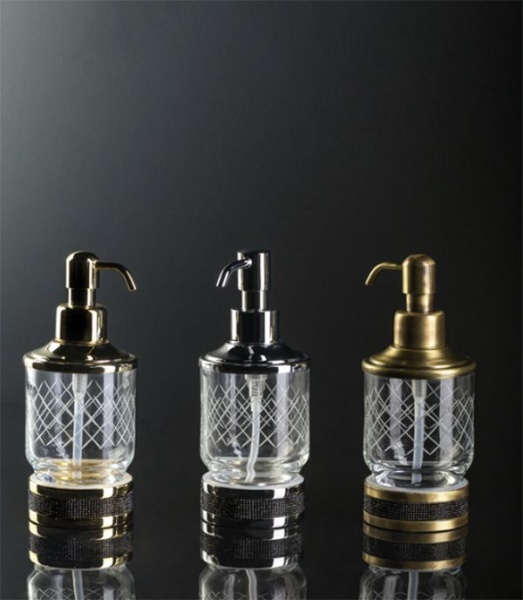 Дозатор жидкого мыла BOHEME Royale Cristal 10929-CR-B Chrome/Black