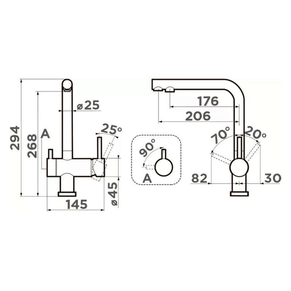 Комплект смеситель с фильтром OMOIKIRI Nagano-BL-P + Pure drop lite черный