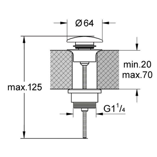 Донный клапан KERASAN Nolita для раковин и биде 923301 белый глянцевый