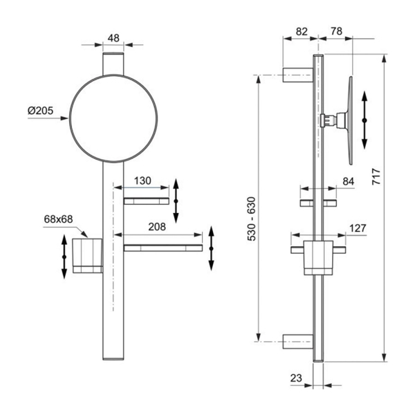 Зеркало косметическое IDEAL STANDARD Alu+ BD589XG черный матовый